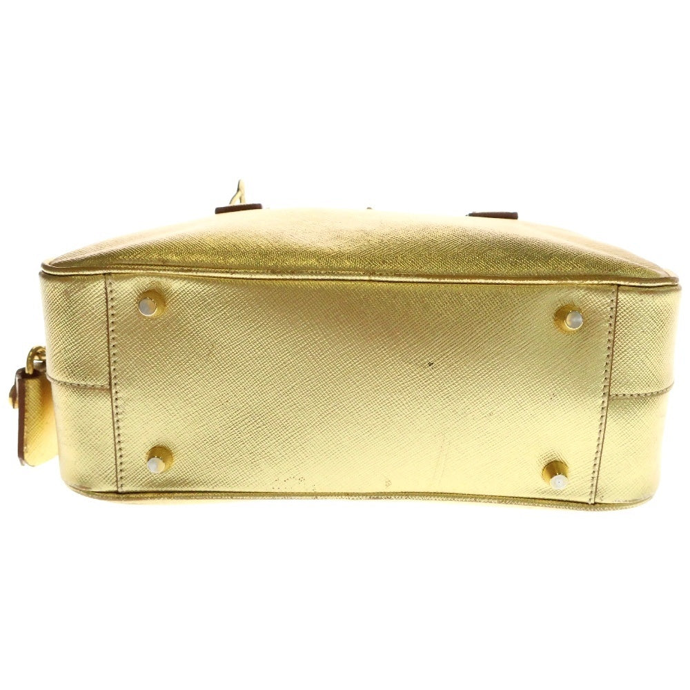 PRADA(プラダ) SAFFIANO LUX O PIOMBO ハンドバッグ 三角プレート レディース BN1113 ゴールド