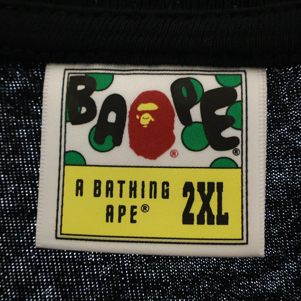 A BATHING APE(アベイシングエイプ) ABC CAMO COLLEGE ATS TEE ABC カモ カレッジ ATS 半袖Tシャツカットソー ブラック/ブルー 001TEL30101M