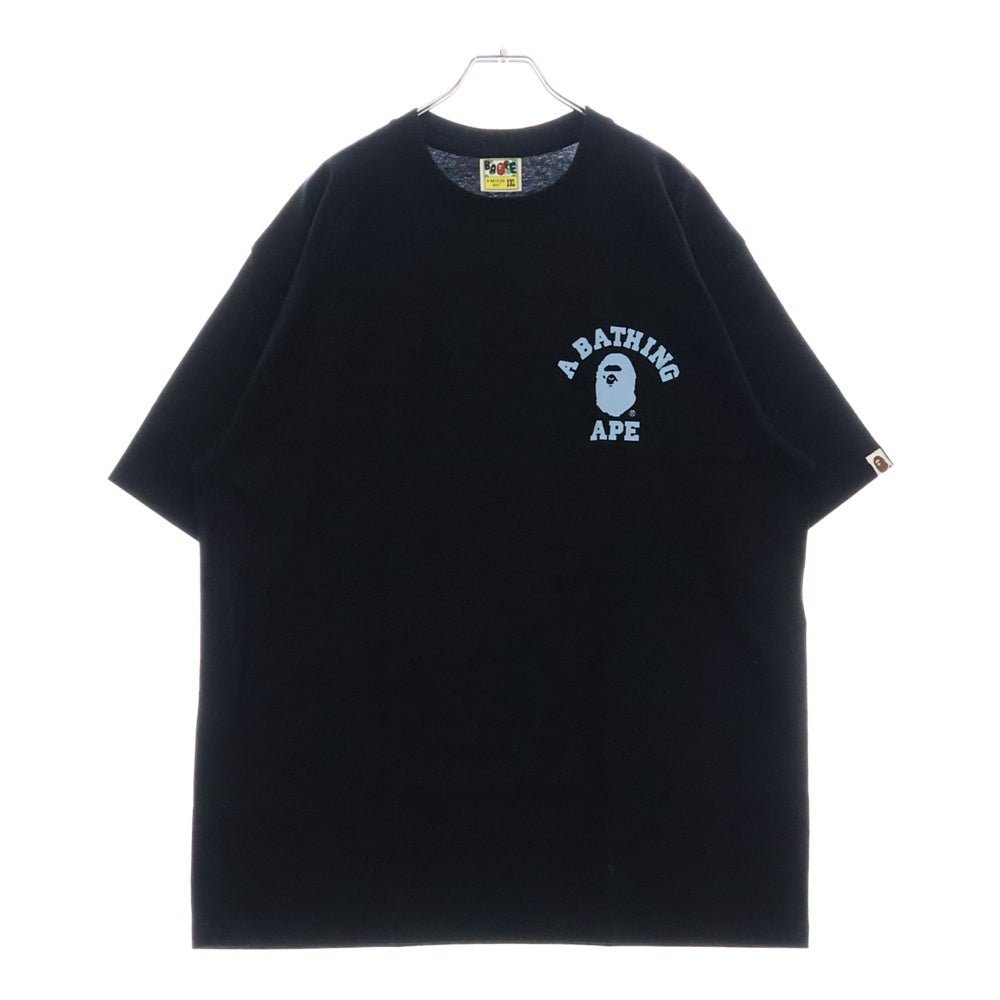 A BATHING APE(アベイシングエイプ) ABC CAMO COLLEGE ATS TEE ABC カモ カレッジ ATS 半袖Tシャツカットソー ブラック/ブルー 001TEL30101M