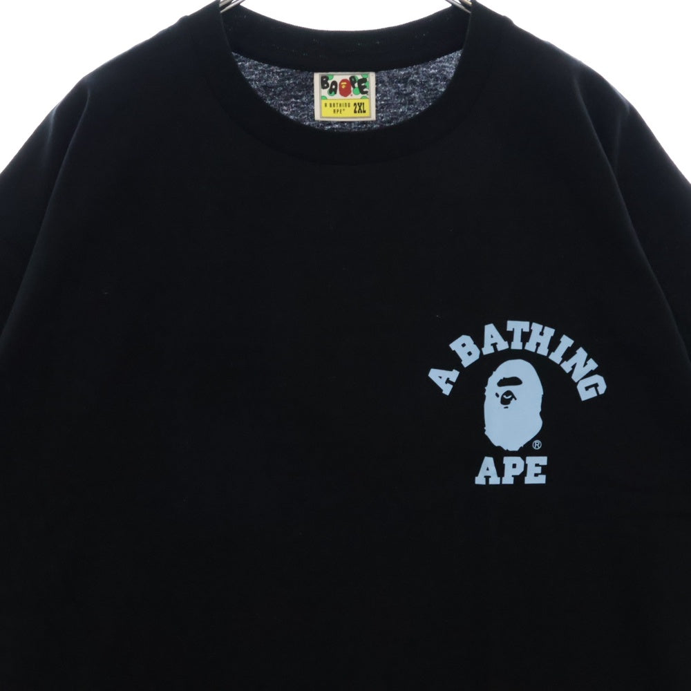A BATHING APE(アベイシングエイプ) ABC CAMO COLLEGE ATS TEE ABC カモ カレッジ ATS 半袖Tシャツカットソー ブラック/ブルー 001TEL30101M