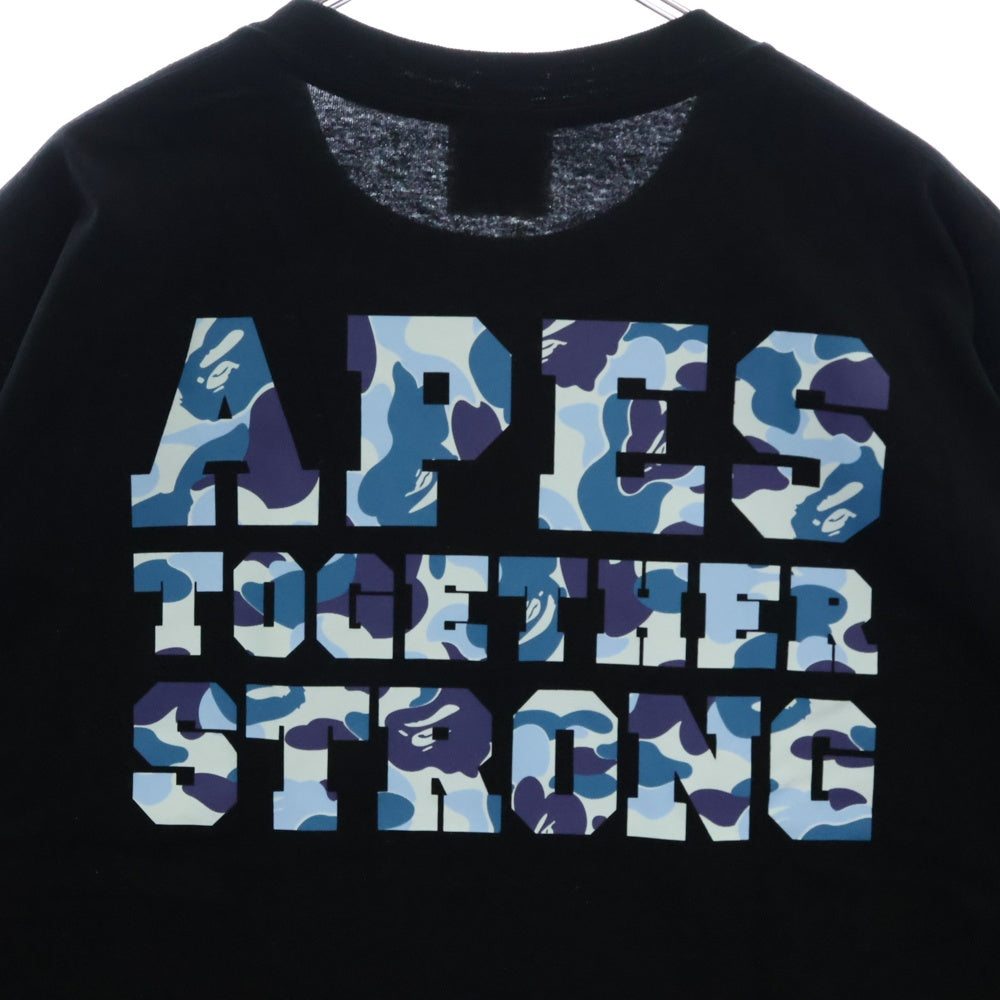 A BATHING APE(アベイシングエイプ) ABC CAMO COLLEGE ATS TEE ABC カモ カレッジ ATS 半袖Tシャツカットソー ブラック/ブルー 001TEL30101M
