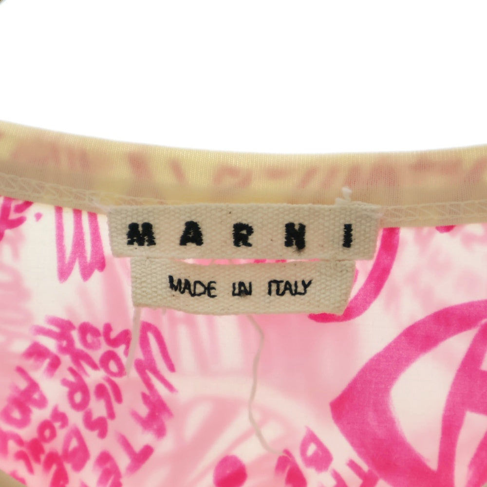 MARNI(マルニ) 21SS 総柄プリントTシャツ クルーネックTシャツ ホワイト/ピンク HUMU0009Q0 STJ333