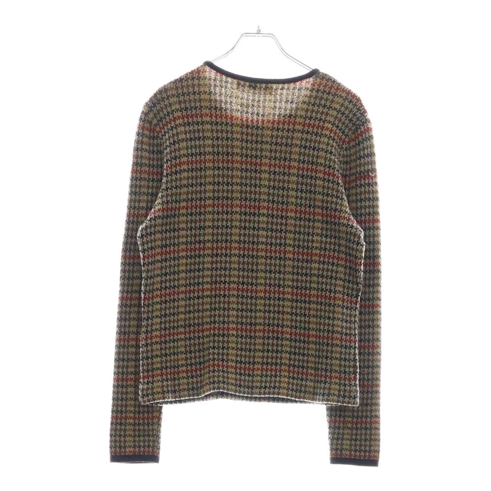 valentino garavan(ヴァレンティノガラヴァーニ) ラウンドネック チェックウール ニットセーター レディース ブラウン