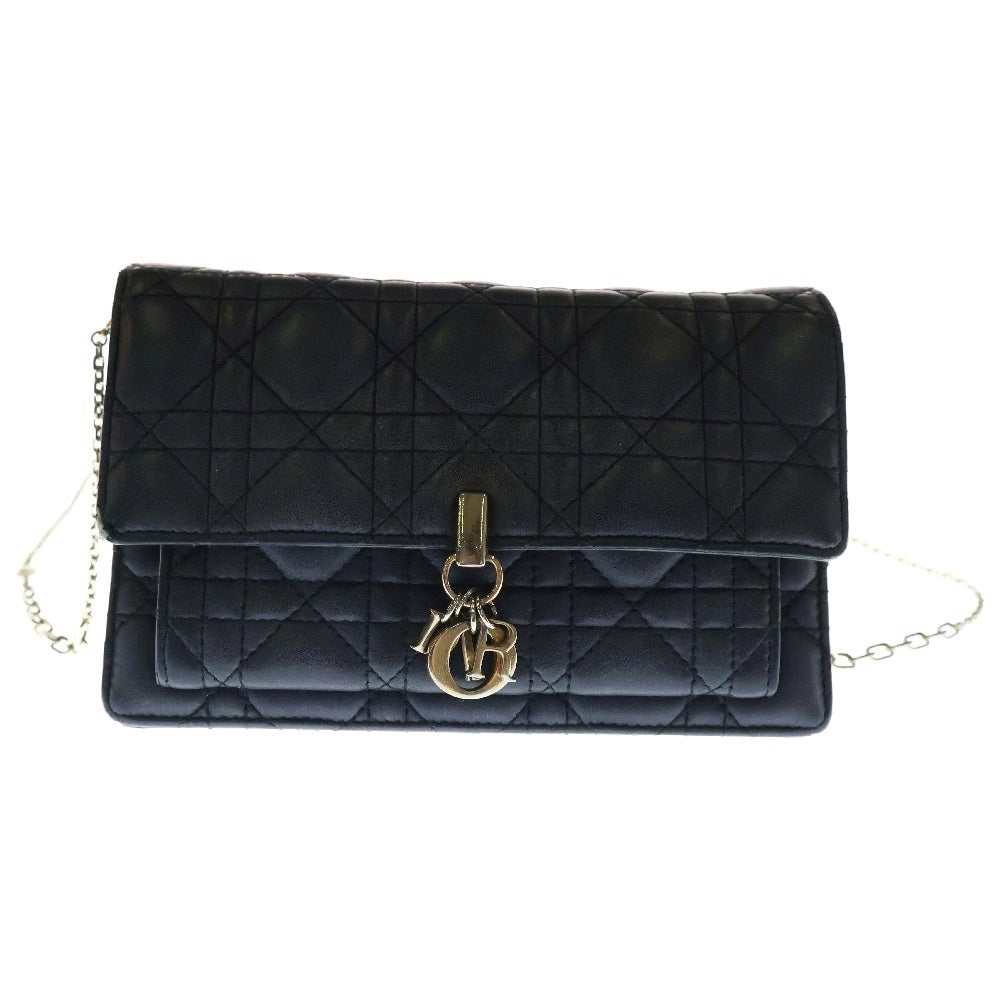 Christian Dior(クリスチャンディオール) My Dior デイリーチェーンポーチ ラムスキン チェーンショルダーバッグ ブラック レディース S0937ONMJ