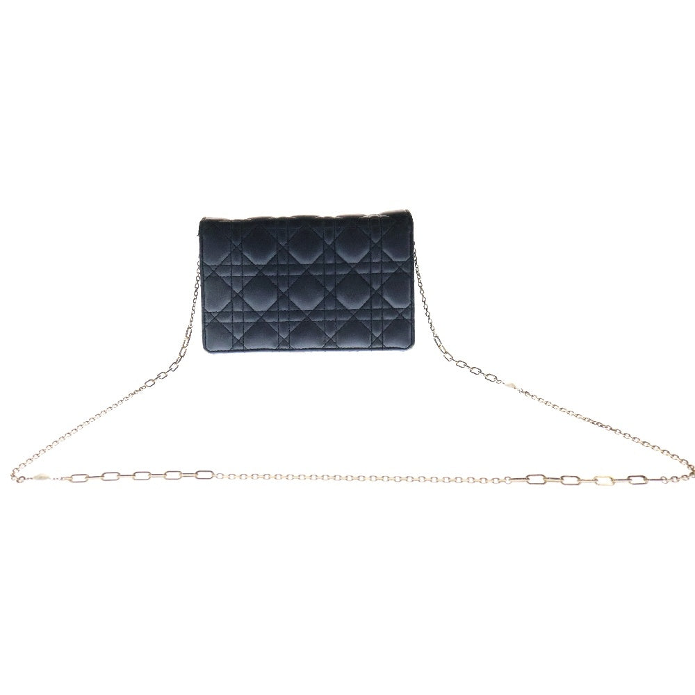 Christian Dior(クリスチャンディオール) My Dior デイリーチェーンポーチ ラムスキン チェーンショルダーバッグ ブラック レディース S0937ONMJ