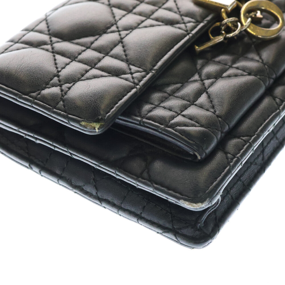 Christian Dior(クリスチャンディオール) My Dior デイリーチェーンポーチ ラムスキン チェーンショルダーバッグ ブラック レディース S0937ONMJ