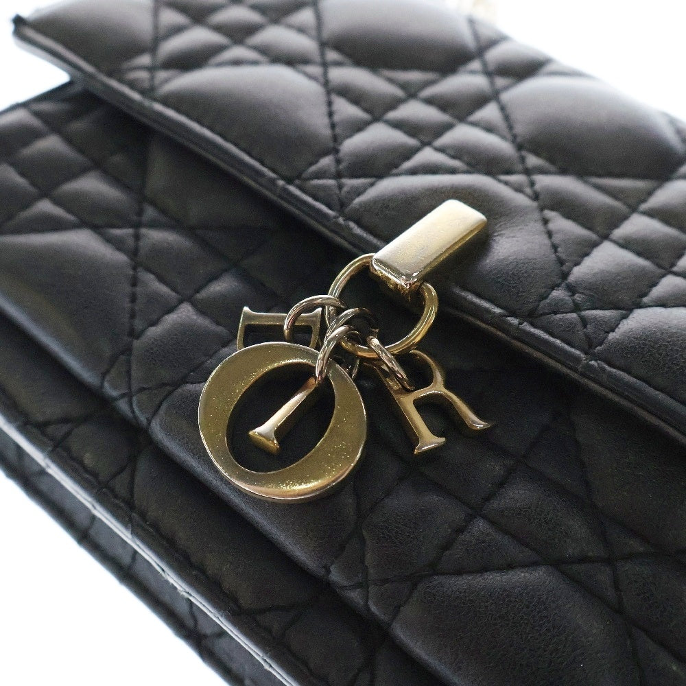 Christian Dior(クリスチャンディオール) My Dior デイリーチェーンポーチ ラムスキン チェーンショルダーバッグ ブラック レディース S0937ONMJ