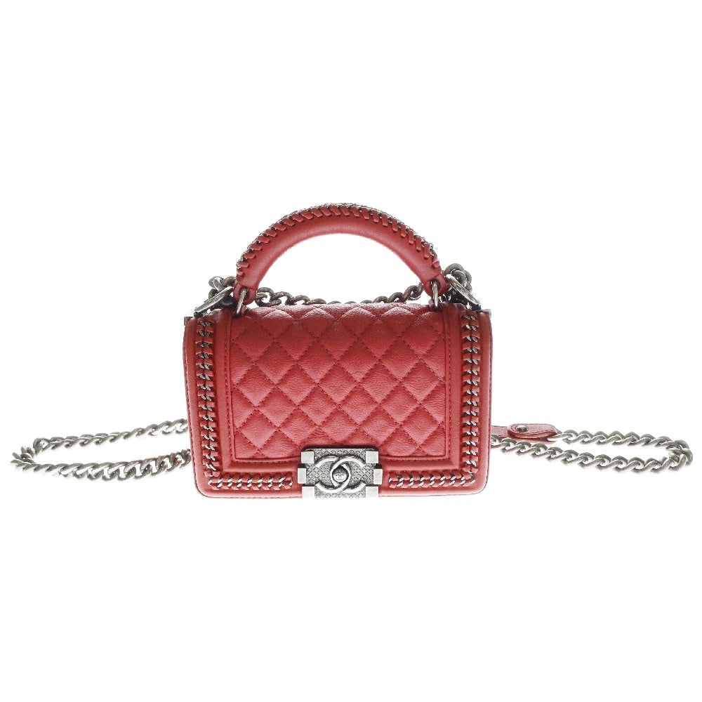 CHANEL(シャネル) ボーイシャネル20 ココマーク キャビアスキン 2WAYチェーンショルダーハンドバッグ レッド A67685