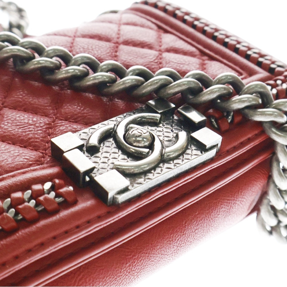 CHANEL(シャネル) ボーイシャネル20 ココマーク キャビアスキン 2WAYチェーンショルダーハンドバッグ レッド A67685