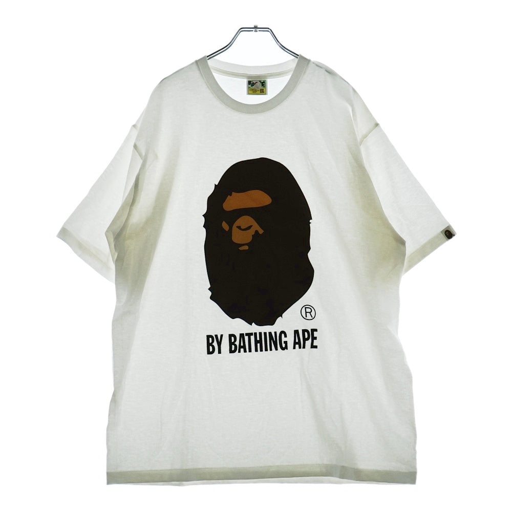 A BATHING APE(アベイシングエイプ) BY BATHING APE TEE フロントプリント クルーネック半袖Tシャツカットソー ホワイト 001TEL301002M