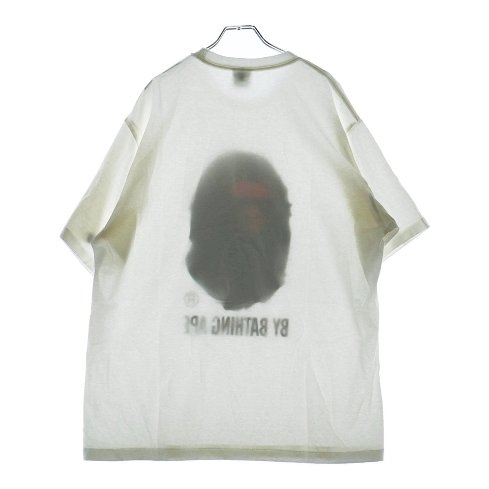 A BATHING APE(アベイシングエイプ) BY BATHING APE TEE フロントプリント クルーネック半袖Tシャツカットソー ホワイト 001TEL301002M