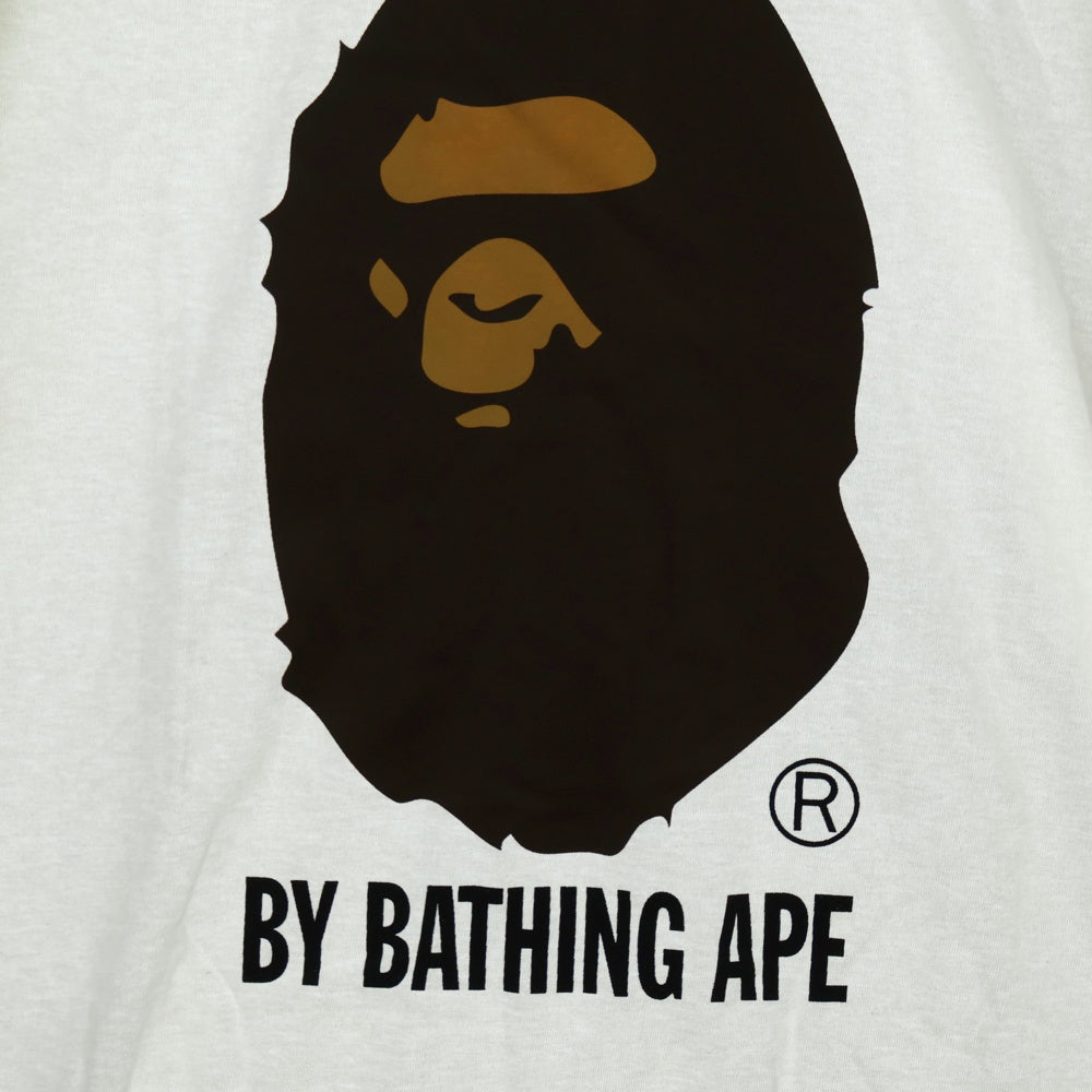 A BATHING APE(アベイシングエイプ) BY BATHING APE TEE フロントプリント クルーネック半袖Tシャツカットソー ホワイト 001TEL301002M