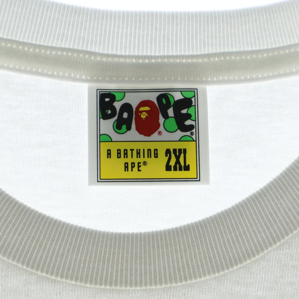 A BATHING APE(アベイシングエイプ) BY BATHING APE TEE フロントプリント クルーネック半袖Tシャツカットソー ホワイト 001TEL301002M