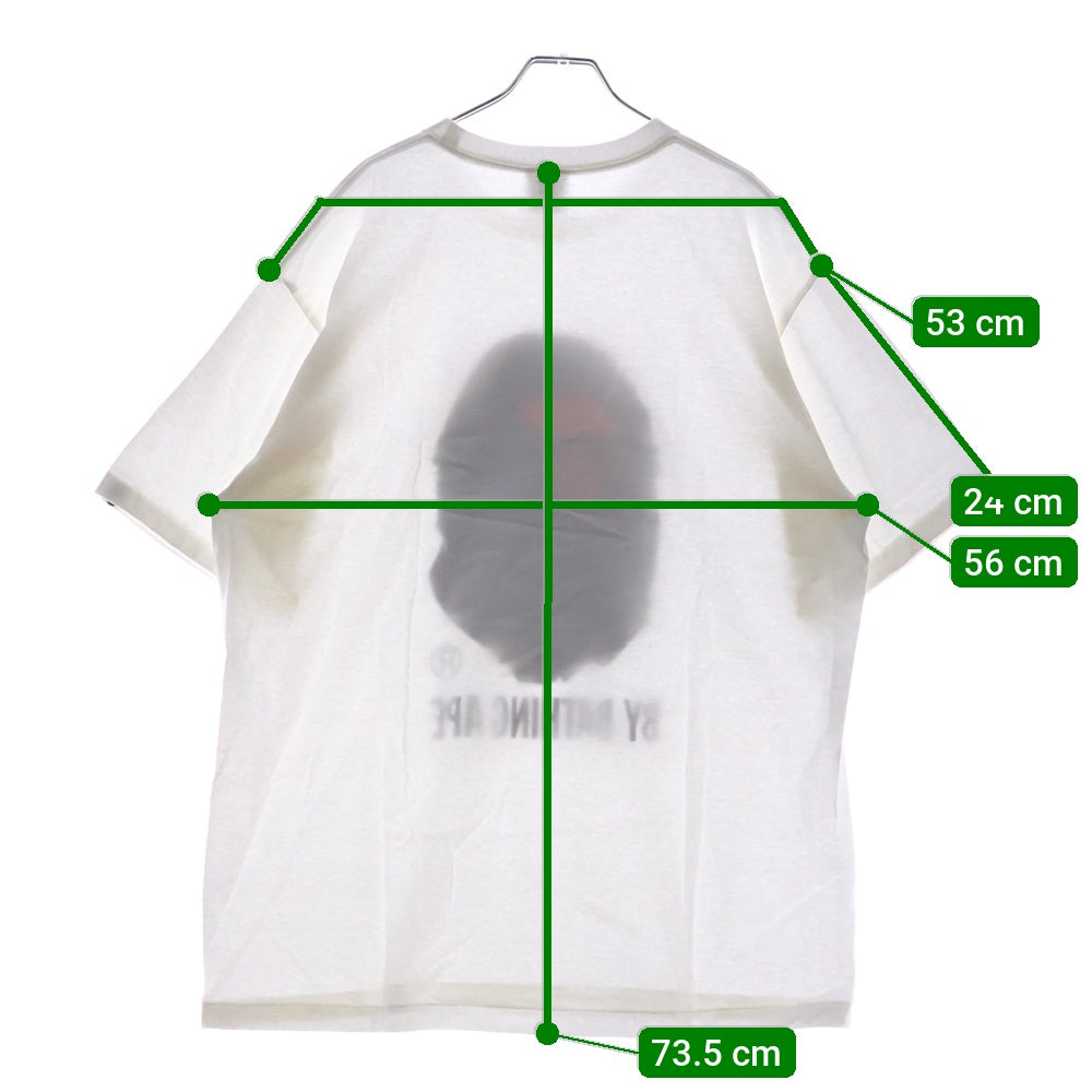 A BATHING APE(アベイシングエイプ) BY BATHING APE TEE フロントプリント クルーネック半袖Tシャツカットソー ホワイト 001TEL301002M