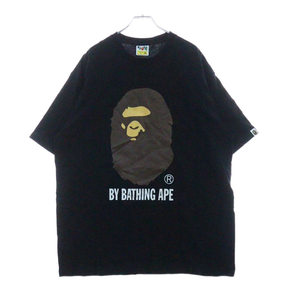 A BATHING APE(アベイシングエイプ) BY BATHING APE TEE フロントプリント クルーネック半袖Tシャツカットソー ブラック 001TEL301002M