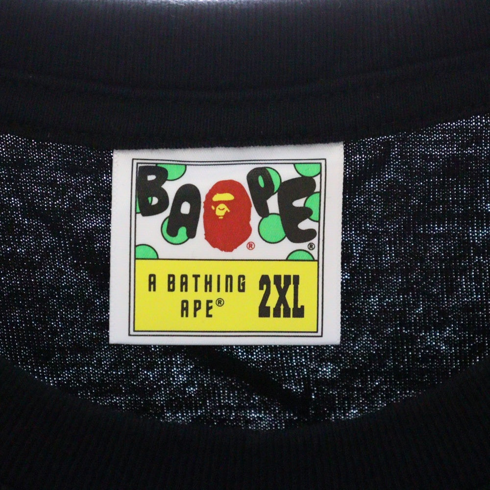 A BATHING APE(アベイシングエイプ) BY BATHING APE TEE フロントプリント クルーネック半袖Tシャツカットソー ブラック 001TEL301002M