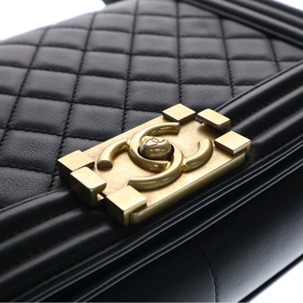 CHANEL(シャネル) ボーイシャネル25 ココマーク ラムスキン チェーンショルダーバッグ ブラック A67686