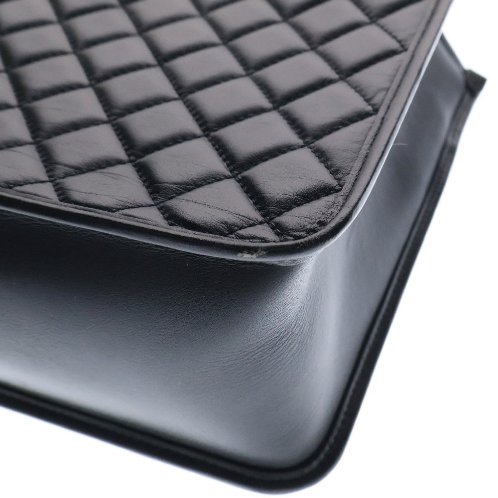 CHANEL(シャネル) マトラッセ ココマーク カーフスキン スクエアチェーンショルダートートバッグ ブラック