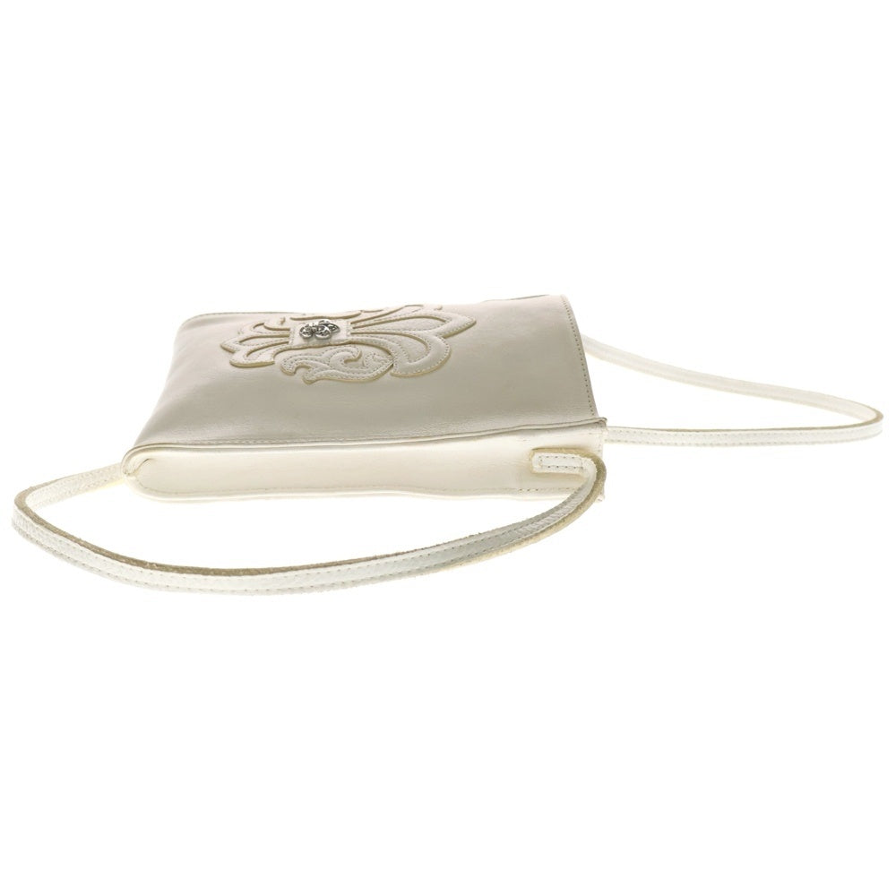 CHROME HEARTS(クロムハーツ) SQ PKT BSFLR W/SML BSF スクエアポケット BSフレア レザーパッチ ショルダーバッグ ホワイト