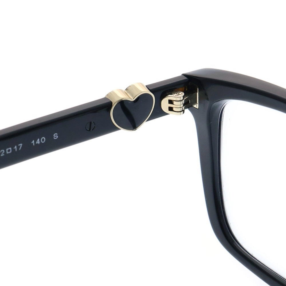 CHANEL(シャネル) ハートココマーク レクタングルシェイプ アイウェア 眼鏡 ブラック 3465