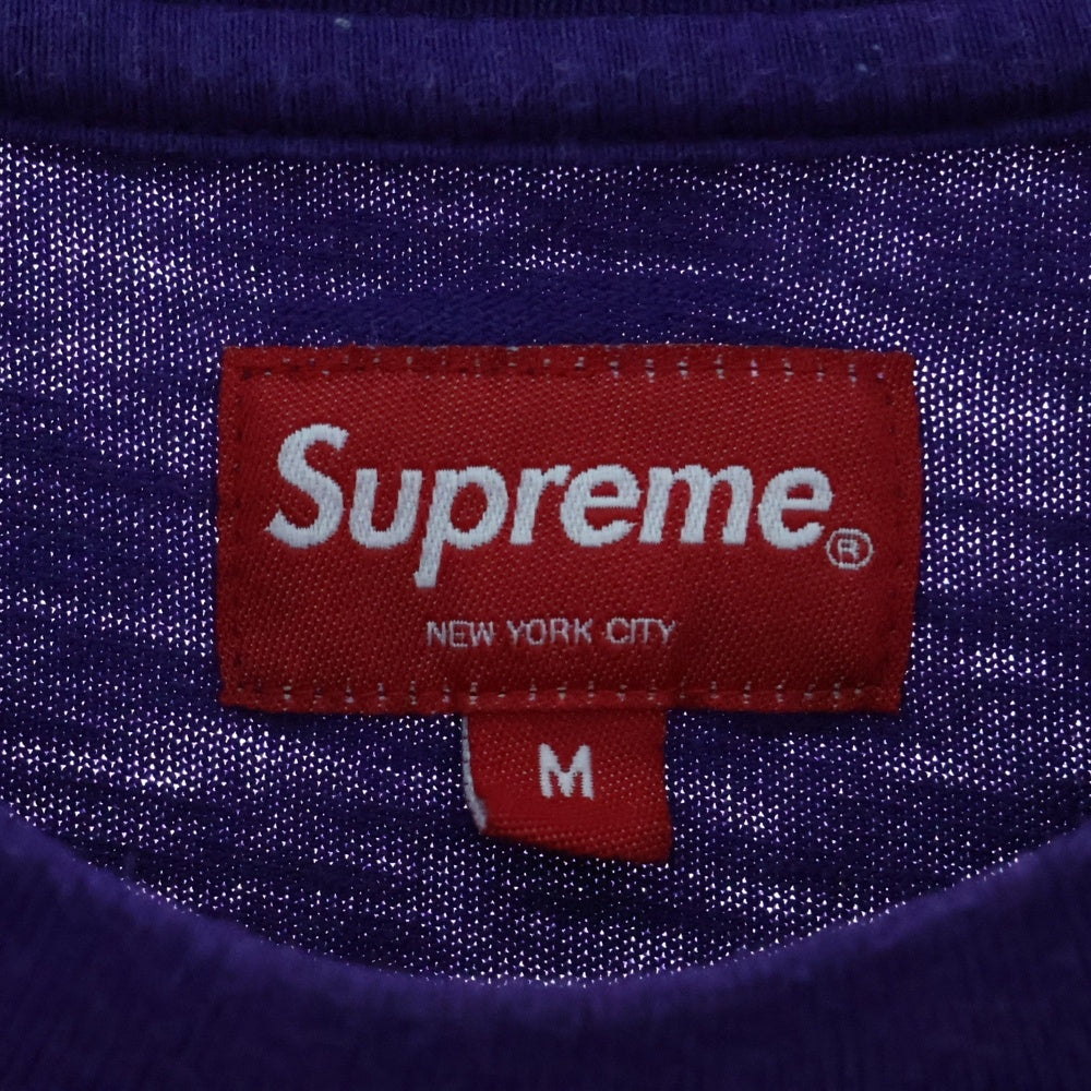 SUPREME(シュプリーム) 23SS Sketch Embroidered S/S Top スケッチ エンブロイダード クルーネック半袖Tシャツカットソー パープル