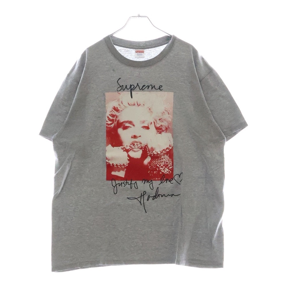 SUPREME(シュプリーム) 18AW Madonna Tee マドンナ プリント クルーネック半袖Tシャツカットソー グレー