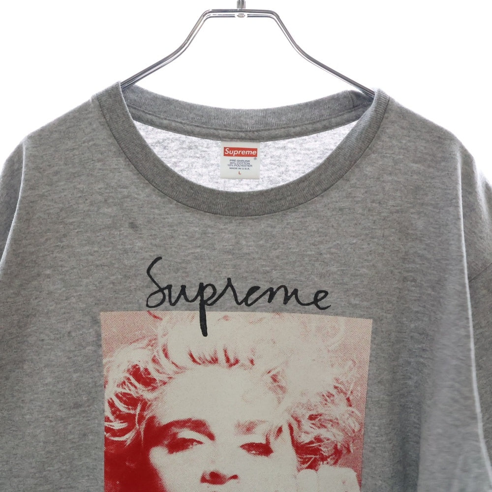 SUPREME(シュプリーム) 18AW Madonna Tee マドンナ プリント クルーネック半袖Tシャツカットソー グレー
