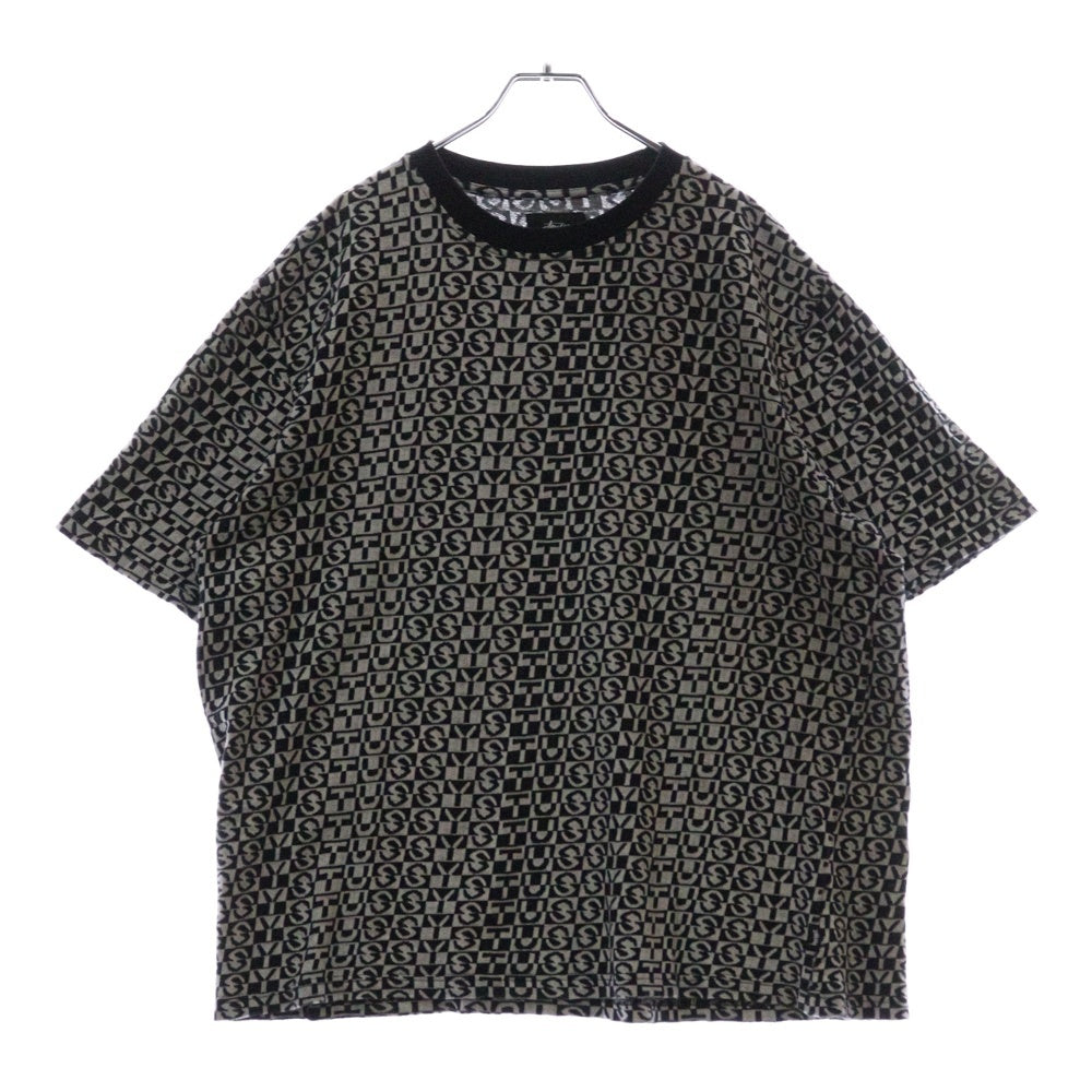 STUSSY(ステューシー) 20SS ×CPFM JACQUARD CREW ジャガード クルーネック半袖ニットシャツ ブラック/ホワイト