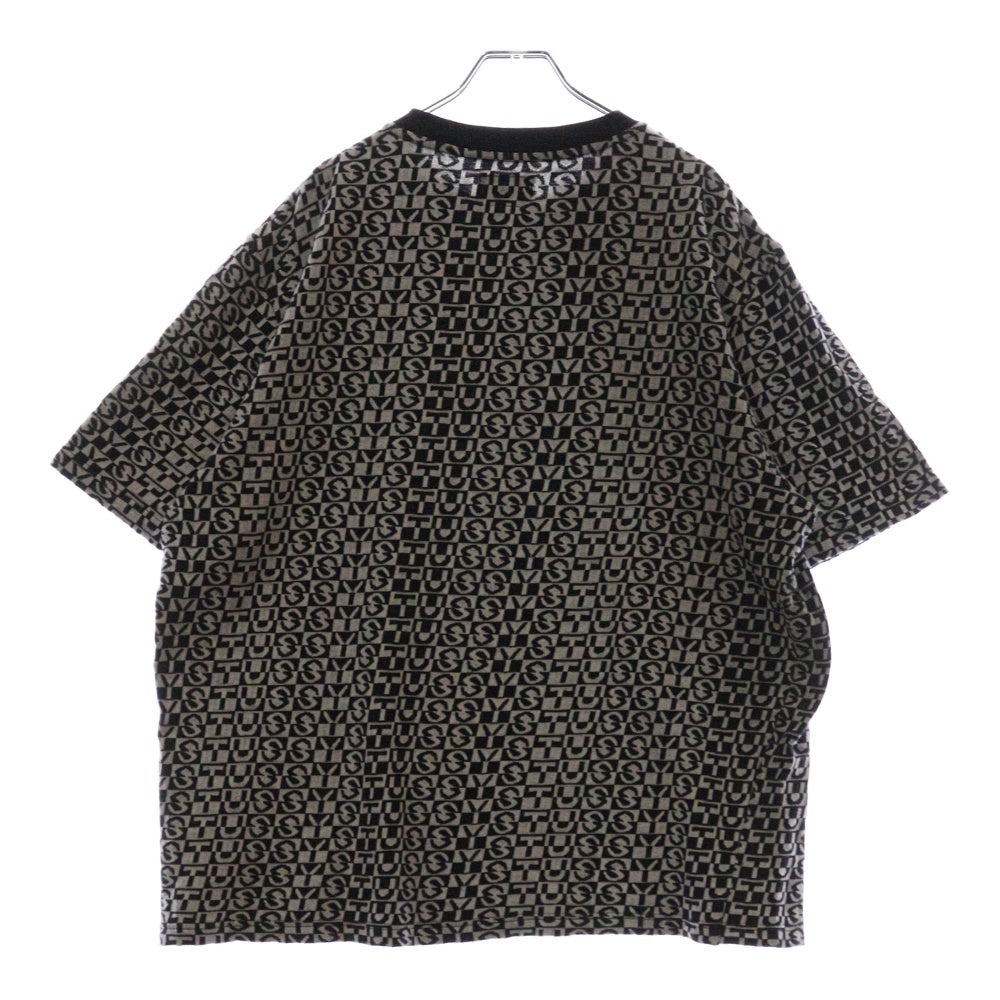 STUSSY(ステューシー) 20SS ×CPFM JACQUARD CREW ジャガード クルーネック半袖ニットシャツ ブラック/ホワイト