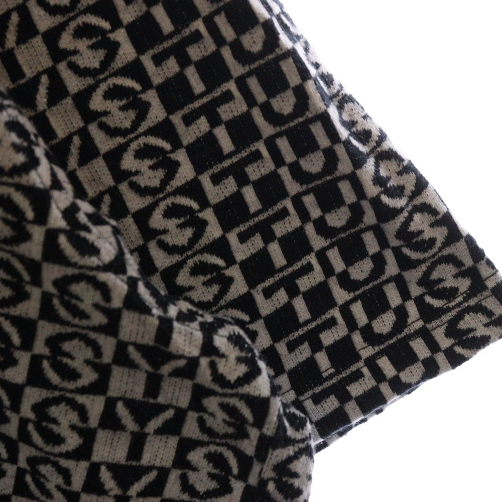 STUSSY(ステューシー) 20SS ×CPFM JACQUARD CREW ジャガード クルーネック半袖ニットシャツ ブラック/ホワイト