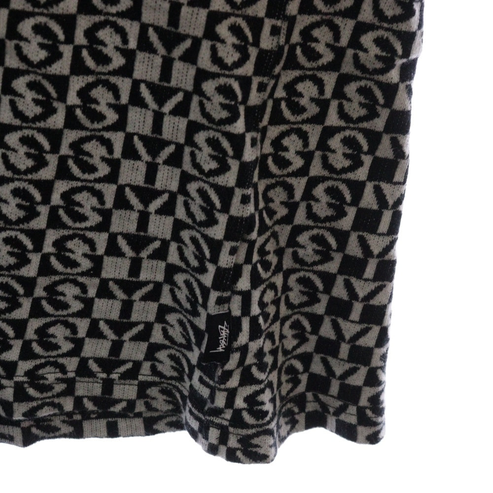 STUSSY(ステューシー) 20SS ×CPFM JACQUARD CREW ジャガード クルーネック半袖ニットシャツ ブラック/ホワイト