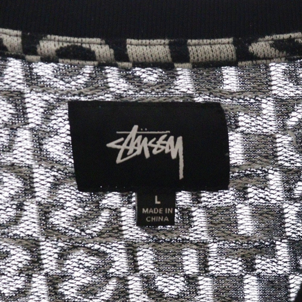STUSSY(ステューシー) 20SS ×CPFM JACQUARD CREW ジャガード クルーネック半袖ニットシャツ ブラック/ホワイト