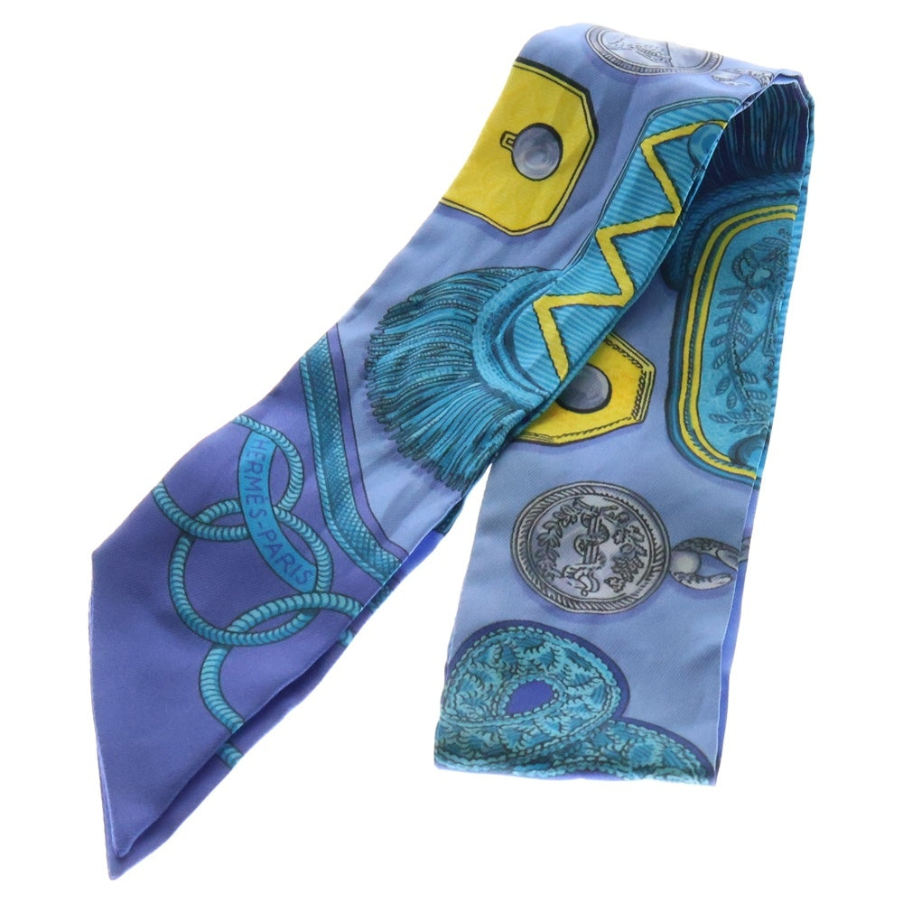 HERMES(エルメス) EPAULETTES 肩章 ツイリー シルクスカーフ ブルー レディース