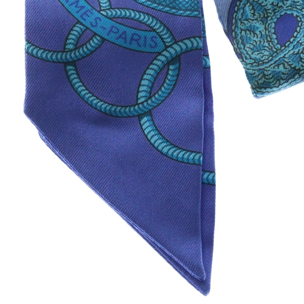 HERMES(エルメス) EPAULETTES 肩章 ツイリー シルクスカーフ ブルー レディース