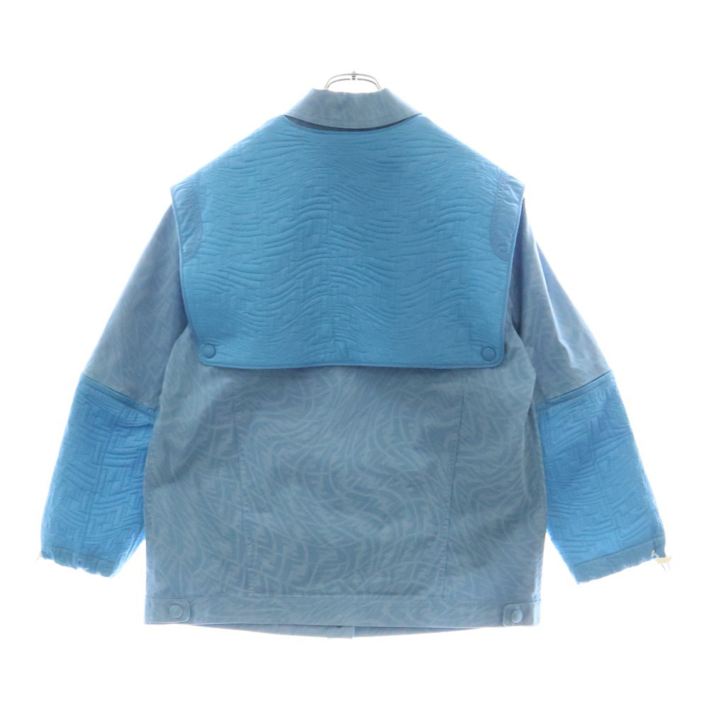 FENDI(フェンディ) ×Sarah Coleman FF ズッカ柄 デニムジャケット スカート セットアップ レディース ライトブルー FLF647 AFM2