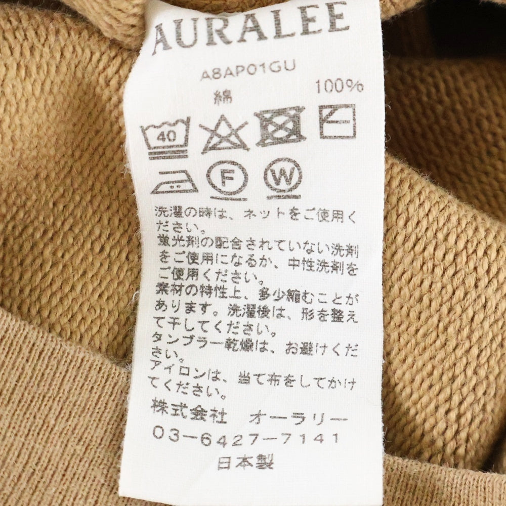 AURALEE(オーラリー) SUPER SOFT HEAVY SWEAT ヘビースウェットトレーナー ブラウン A8AP01GU