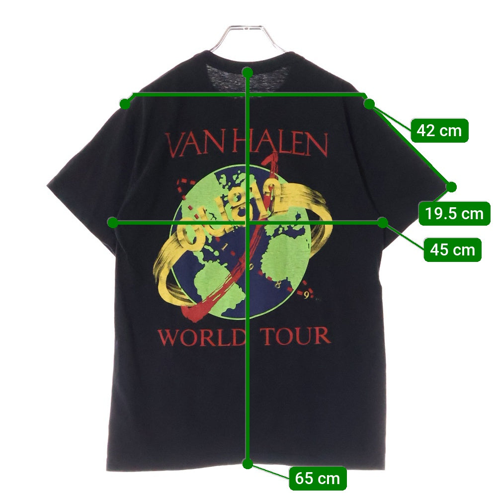 VINTAGE(ヴィンテージ) 80s VAN HALEN ヴァンヘイレン 1989World TOUR クルーネック半袖Tシャツ カットソー ブラック