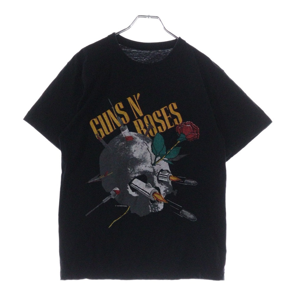 VINTAGE(ヴィンテージ) 80s GUNS N'ROSES ガンズアンドローゼズ APPETITE FOR DESTRUCTION JAPANTOUR クルーネック半袖Tシャツ カットソー ブラック
