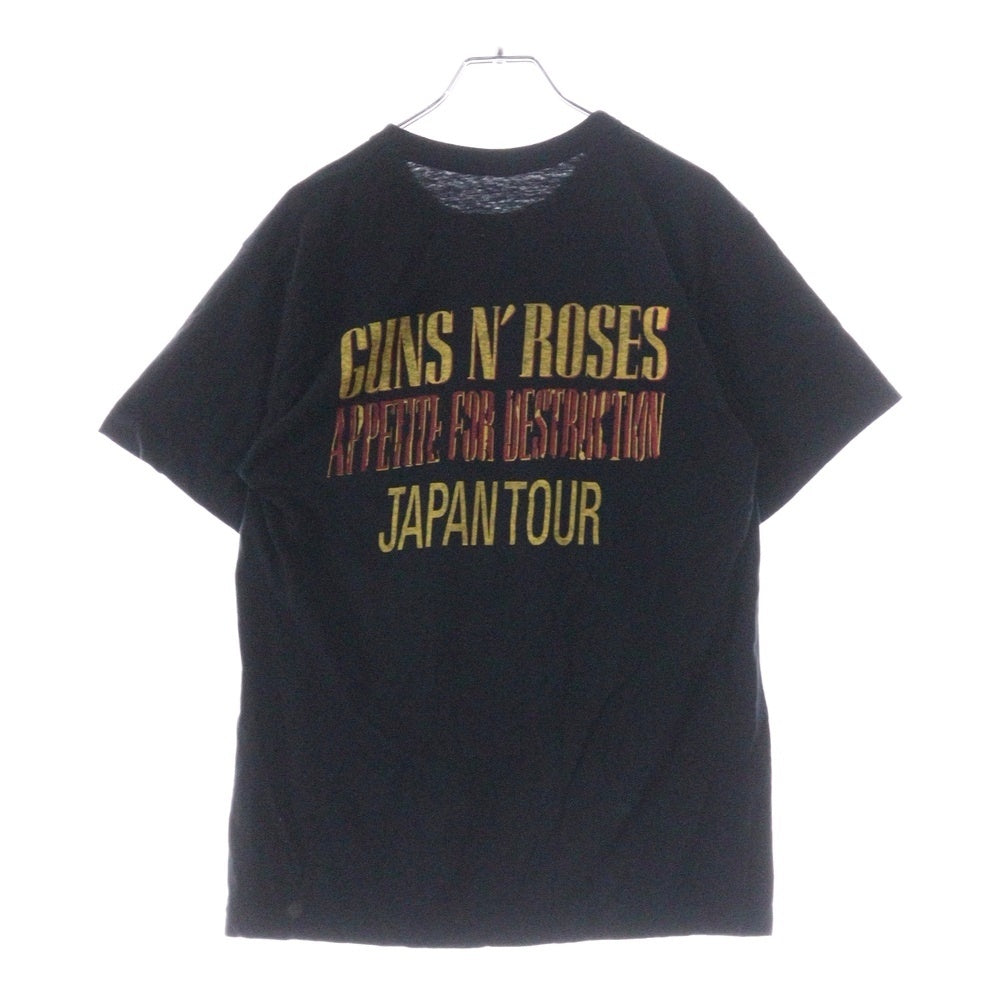 VINTAGE(ヴィンテージ) 80s GUNS N'ROSES ガンズアンドローゼズ APPETITE FOR DESTRUCTION JAPANTOUR クルーネック半袖Tシャツ カットソー ブラック