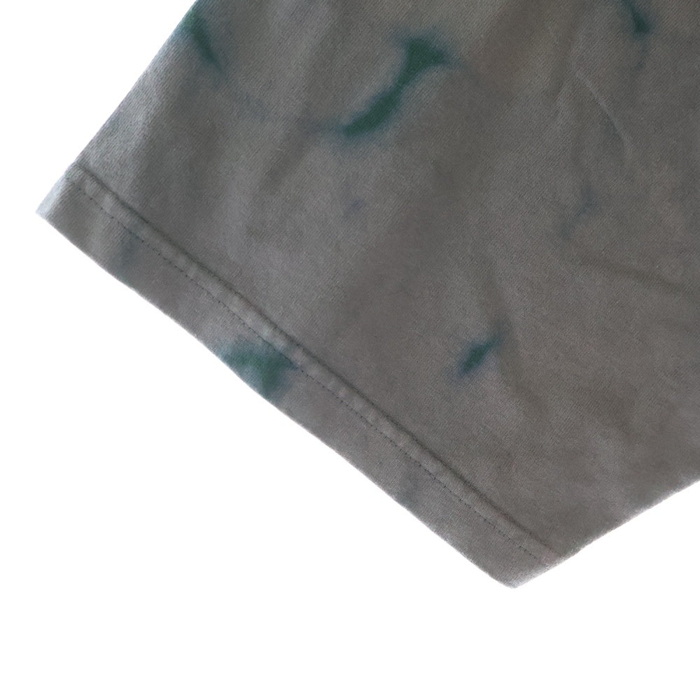 A BATHING APE(アベイシングエイプ) HAND DYE COLLEGE RELAXED FIT Tee フロントプリント クルーネック半袖Tシャツカットソー グリーン 001CSL301015M