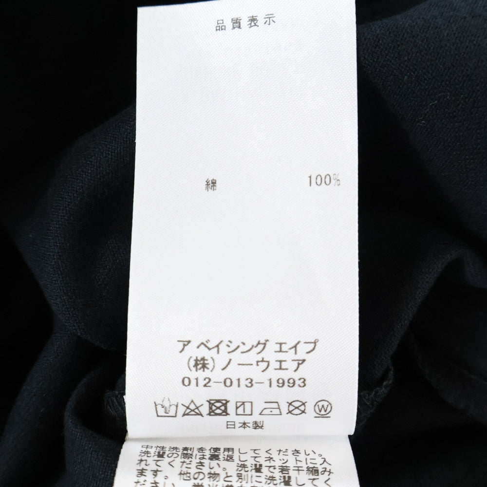 A BATHING APE(アベイシングエイプ) CRYSTAL APE HEAD OVERSIZED TEE クリスタルラメプリント クルーネック半袖Tシャツカットソー レディース ブラック 001CSL302008L