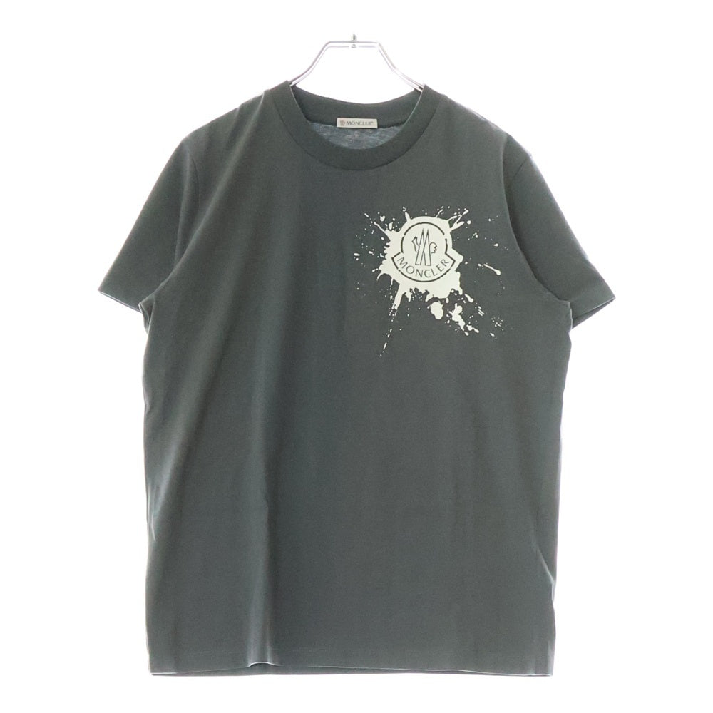 MONCLER(モンクレール) MAGLIA MANICHE CORTE SS T-SHIRT フロントプリント クルーネック半袖Tシャツカットソー グレー I10938C00016 829HP