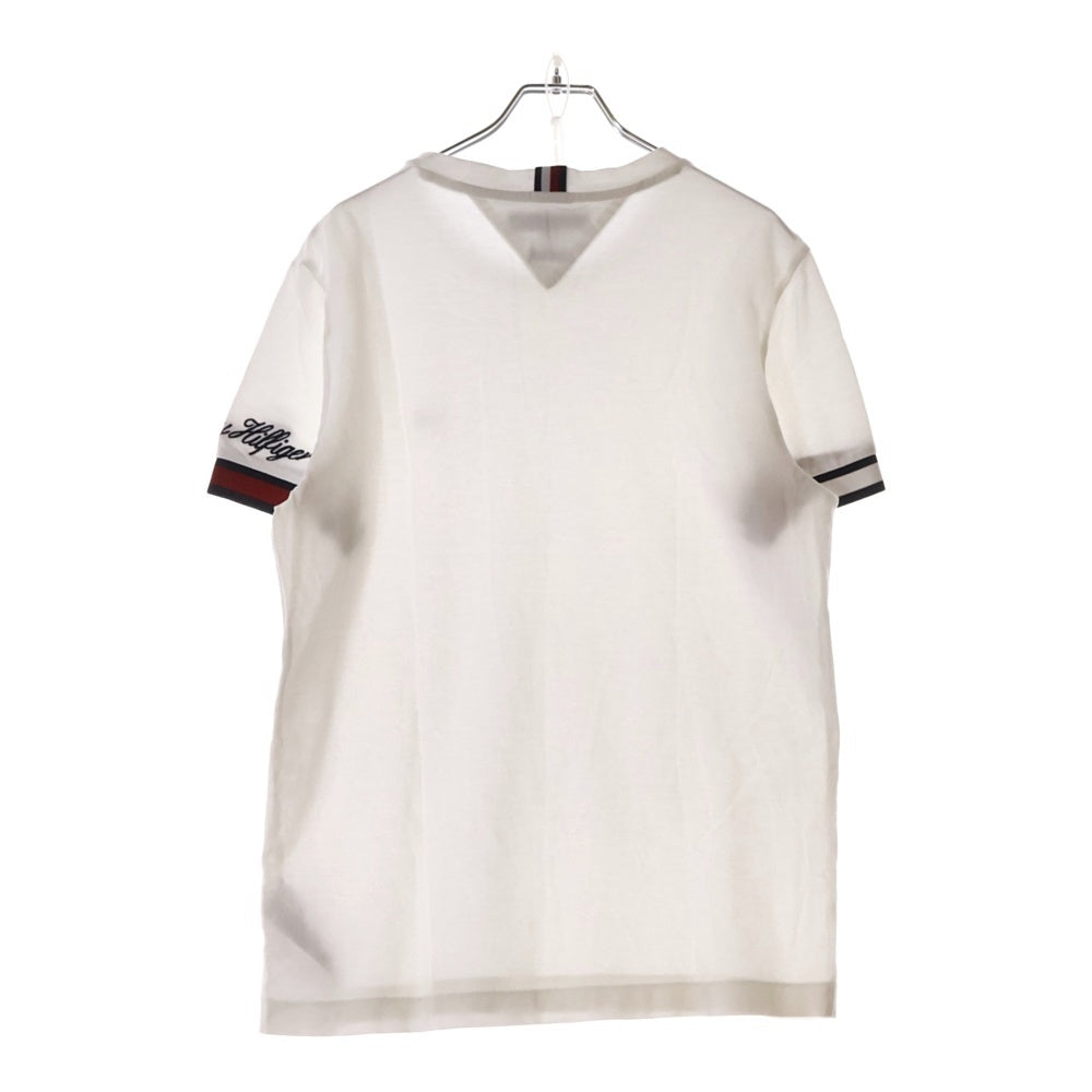 TOMMY HILFIGER(トミーヒルフィガー) ピケフラッグカフTシャツ ホワイト MW30039