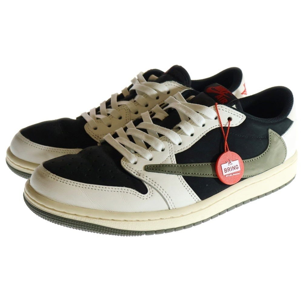 NIKE(ナイキ) ×Travis Scott Air Jordan 1 Low OG Medium Olive ×トラヴィススコット ウィメンズ エアジョーダン1 OG ミディアム オリーブ ローカットスニーカー DZ4137-106