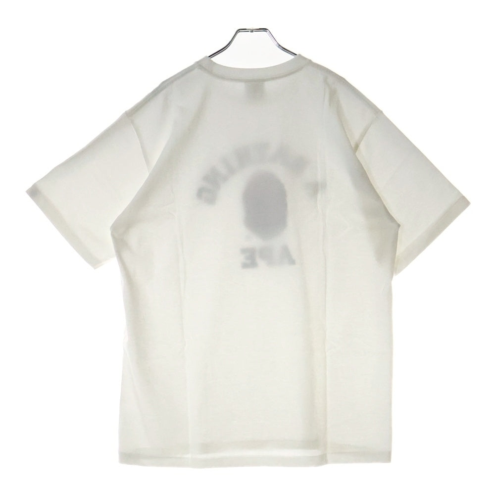 A BATHING APE(アベイシングエイプ) COLLEGE TEE フロントプリント クルーネック半袖Tシャツカットソー ホワイト 001TEL801001M