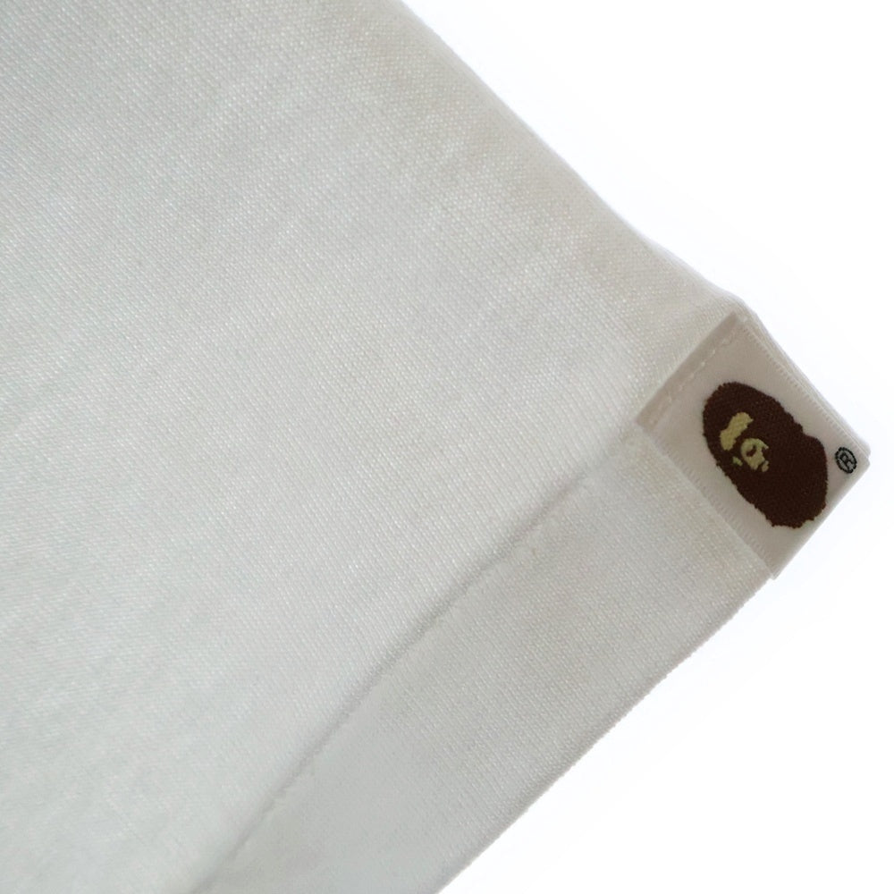 A BATHING APE(アベイシングエイプ) COLLEGE TEE フロントプリント クルーネック半袖Tシャツカットソー ホワイト 001TEL801001M
