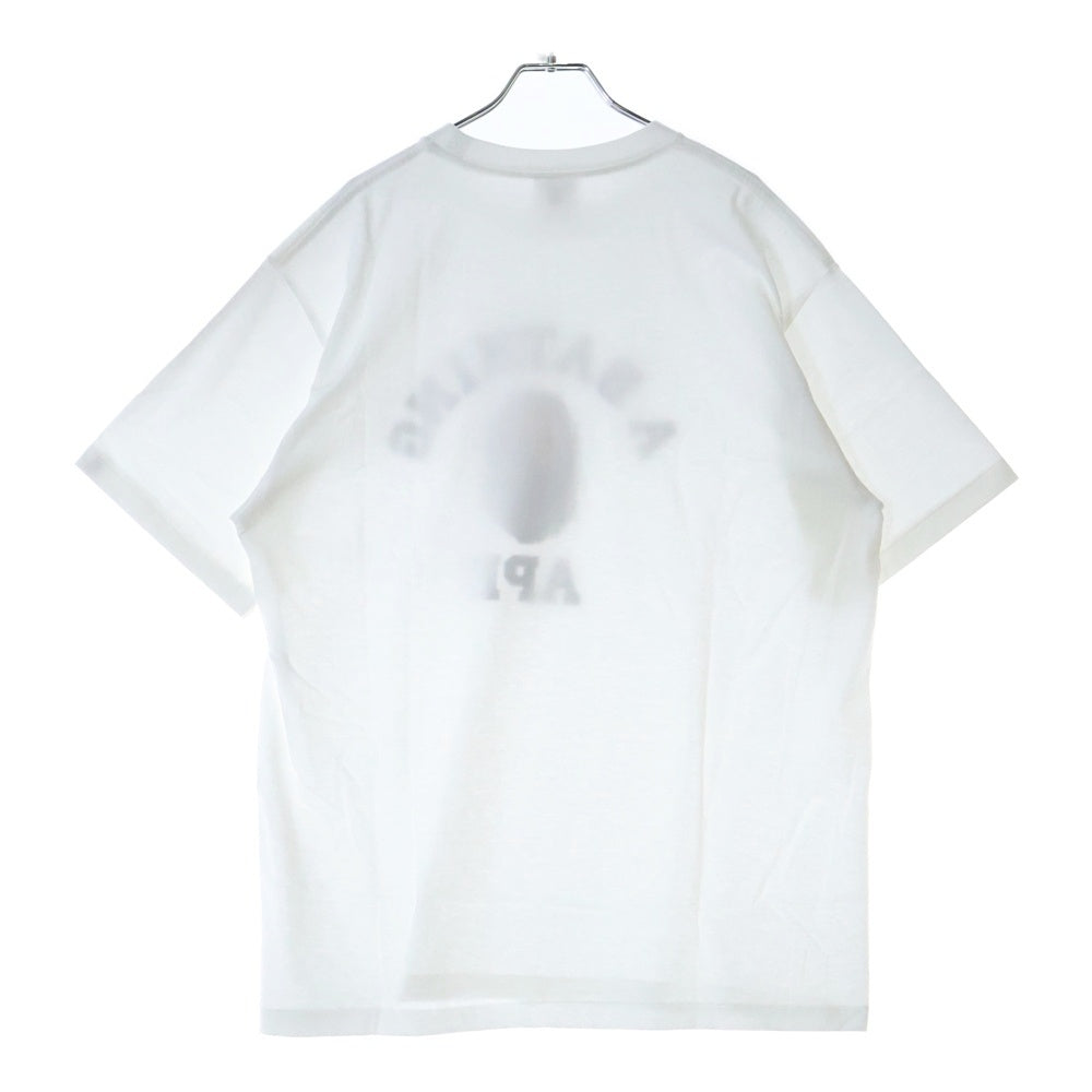 A BATHING APE(アベイシングエイプ) COLLEGE TEE フロントプリント クルーネック半袖Tシャツカットソー ホワイト 001TEL801001M