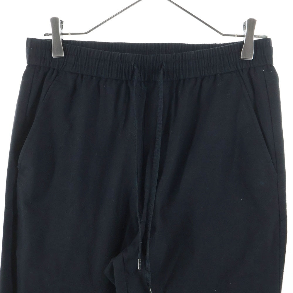 NO BRAND(ノーブランド) コットンイージースラックス ブラック