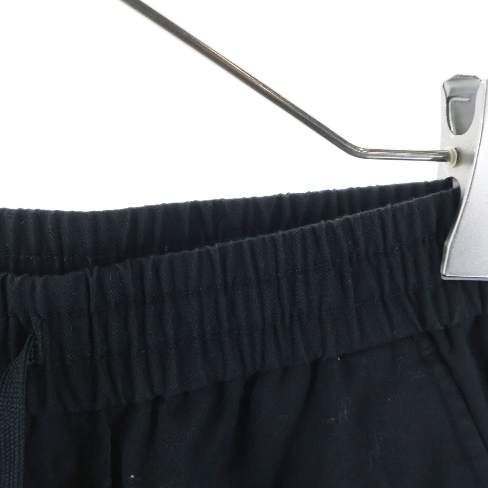 NO BRAND(ノーブランド) コットンイージースラックス ブラック