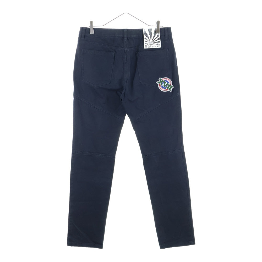 NO BRAND(ノーブランド) TRENDIANO ワッペンストレートデニムパンツ ブラック